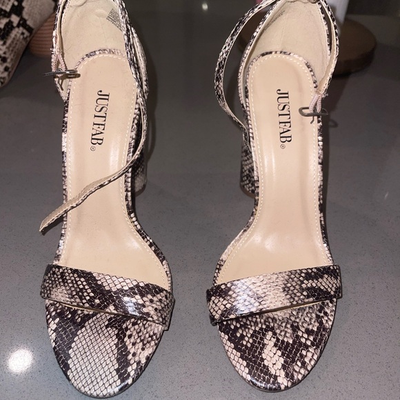 Snake Skin Strapped Heels - Picture 2 of 3